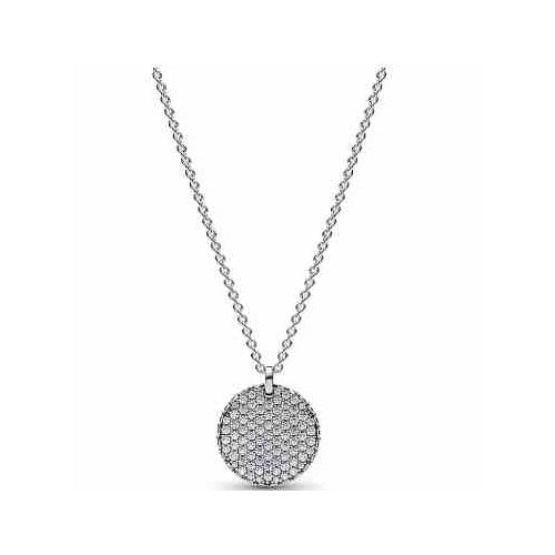 Collar Círculo Brillante Plata