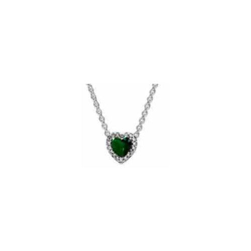 Collar Corazón tipo Esmeralda y tipo Diamantes