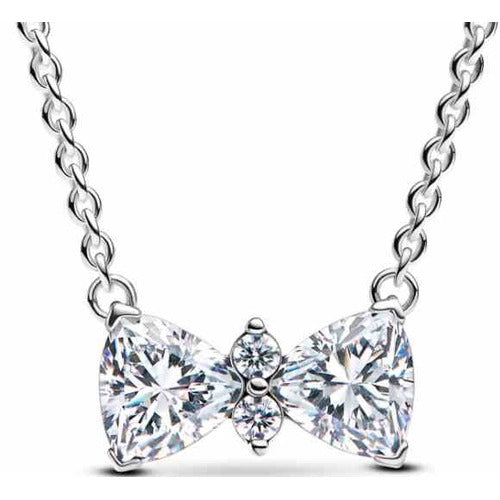 Collar Elegante con Dije de Lazo Brillante