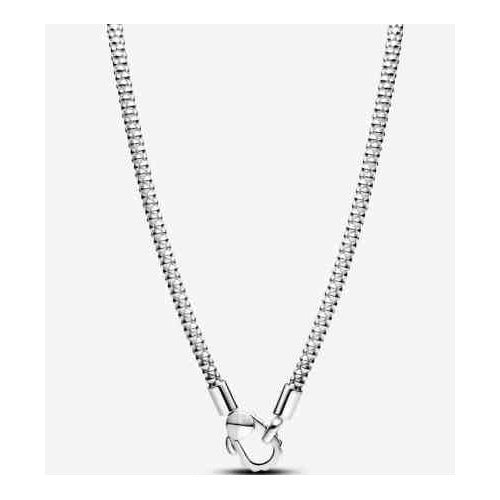 Collar de plata cadena serpiente con cierre de mosquetón