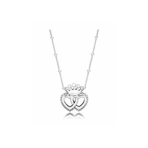 Collar Corazones Entrelazados con Corona