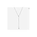 Collar Lariat de Plata con Colgante de Gota