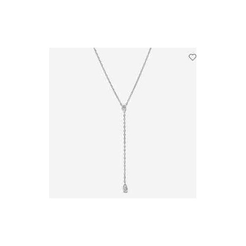 Collar Lariat de Plata con Colgante de Gota