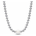 Collar de tipo Perlas y Bolitas Plateadas
