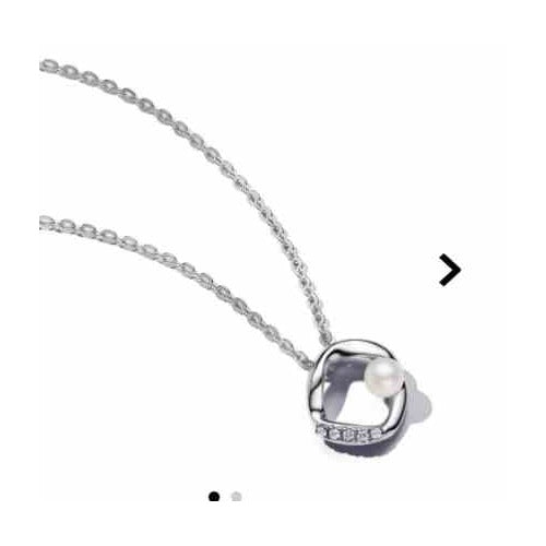 Collar de Plata con tipo Perla y Circonitas