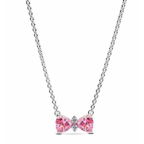 Collar de Lazo Rosa con Circonitas