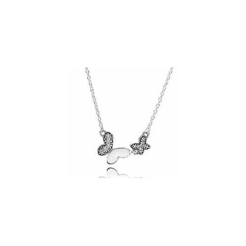 Collar Mariposas Brillantes Plata 925