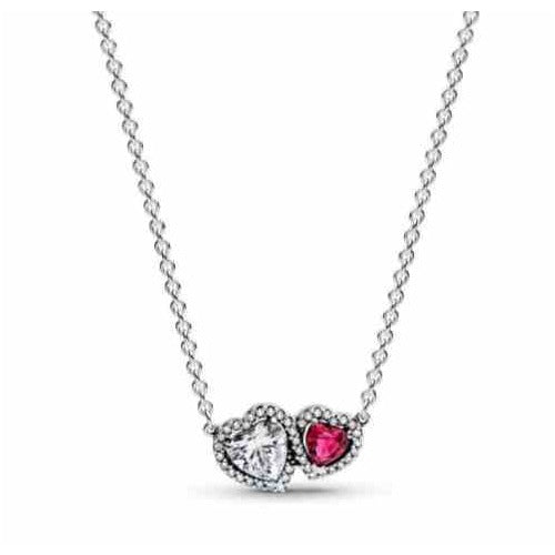 Collar Doble Corazón Brillante