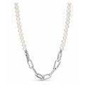 Collar de tipo Perlas y Cadena de Eslabones Plata