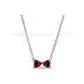 Collar de lazo con gemas rojas