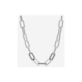 Collar Cadena Ovalada con Toque Rústico en Plata