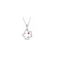 Collar Hoja de Arce con Corazón Rojo