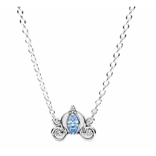 Collar Carruaje de Cenicienta con Cristal Azul