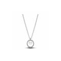 Collar de tipo perlas con dije circular de plata y tipo diamantes