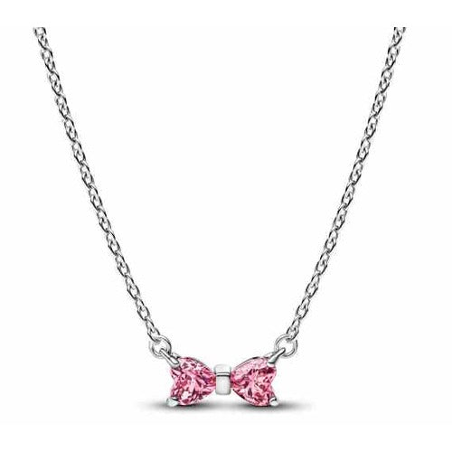 Collar con Dije de Moño Rosa