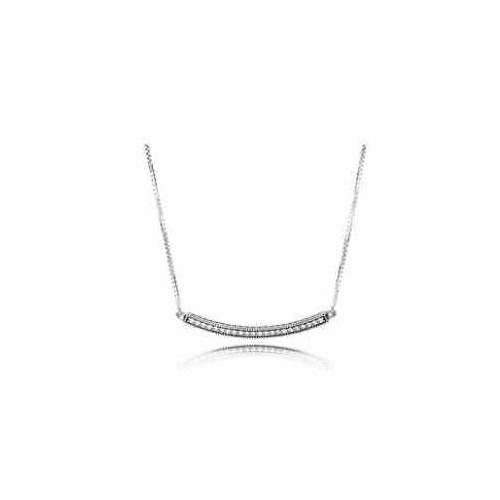 Collar con Diseño Curvo y Circonitas Brillantes