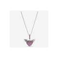 Collar Corazón Alado Rosa