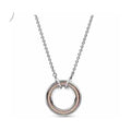 Collar Doble Aro con Circonitas Rosas
