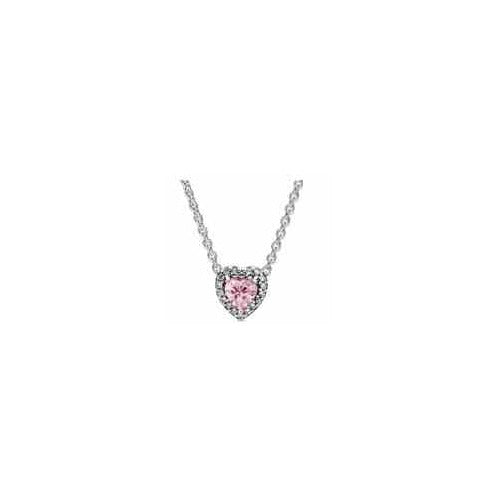 Collar Corazón Rosa Brillante