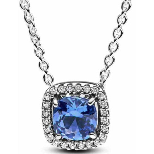 Collar con tipo Zafiro Azul y Circonitas
