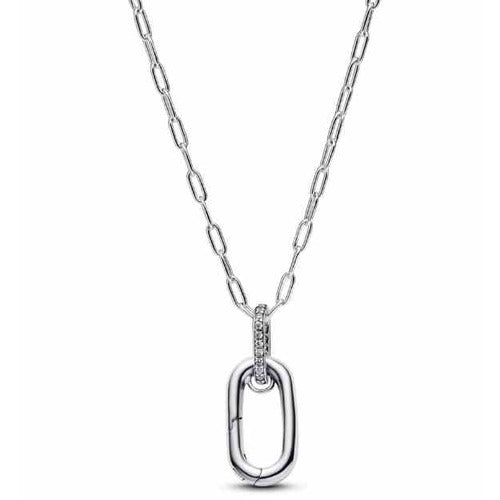 Collar Cadena Aro con Dije Ovalado Brillante