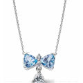 Collar Mariposa Azul con tipo Diamante