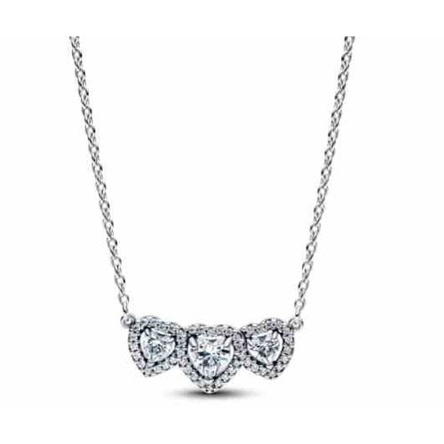 Collar Triple Corazón Diamantado