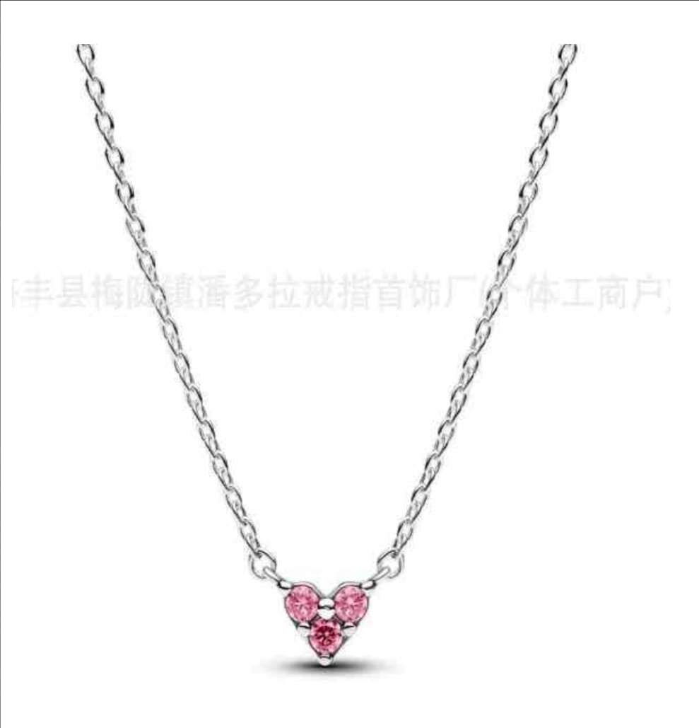 Collar Corazón Rosa Triple