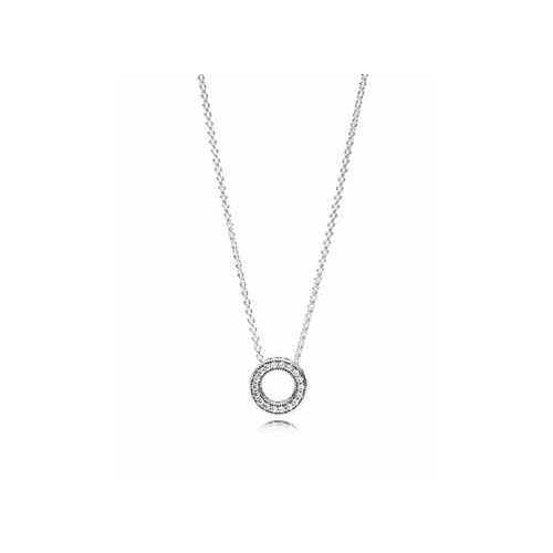 Collar Círculo Brillante de Plata