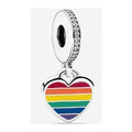 Charm Corazón Arcoíris Plata Esterlina