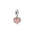 Charm Corazón Infinito Rosa y Plata