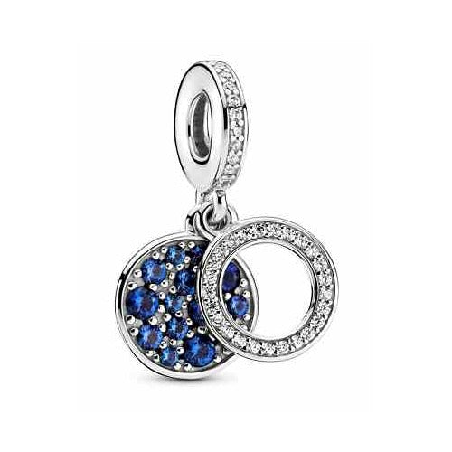 Charm Círculo de Zafiros Azules y Brillantes
