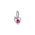 Corazón de Manzana con Piedra Rosa Brillante