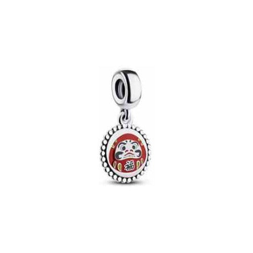 Charm Daruma de la Suerte con Esmalte Rojo