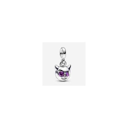 Charm Gato Sonriente con Circonitas Púrpura