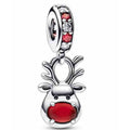 Charm Dije Reno Navideño con Piedras Rojas