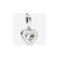Corazón "You and me" con perlas