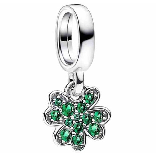 Charm Trébol de Cuatro Hojas Esmeralda