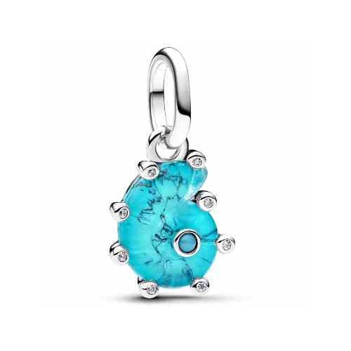 Charm Número 6 Turquesa y Circonita
