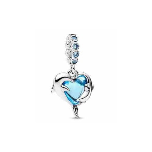 Charm Corazón de Delfín Brillante