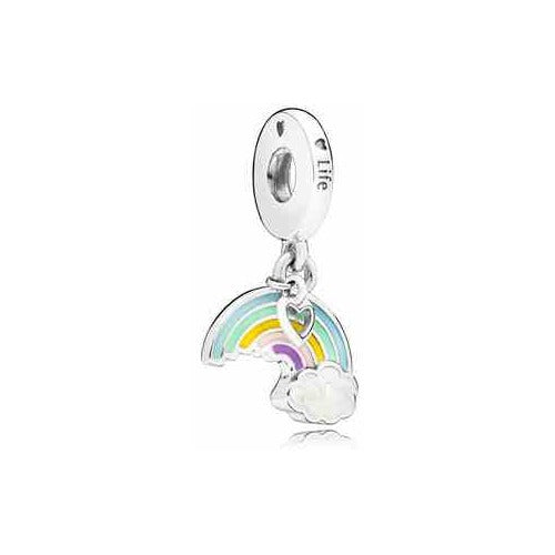 Charm Colgante "Life" Arcoíris y Nube