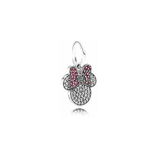 Charm Minnie Mouse con Lazo Rosa y Cristales