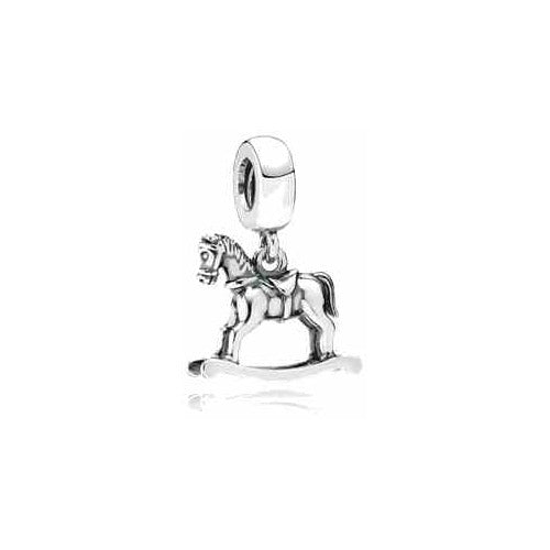 Charm Caballo Balancín de Plata