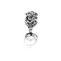 Charm Colgante "Flores y Perla"