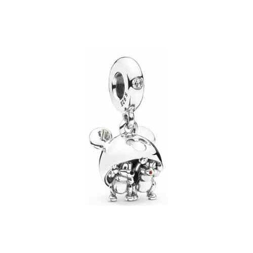 Duo de Charms Mickey y Minnie con corazón y patitas
