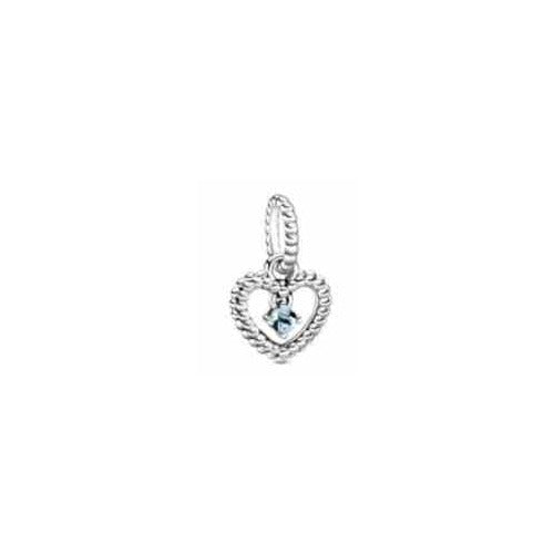 Corazón con circonita azul