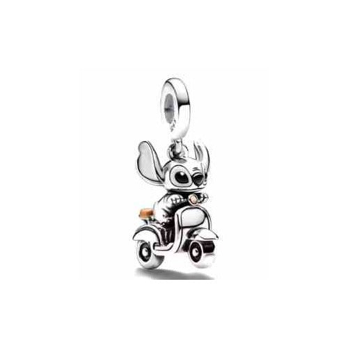 Charm de Stitch en Moto Plateado