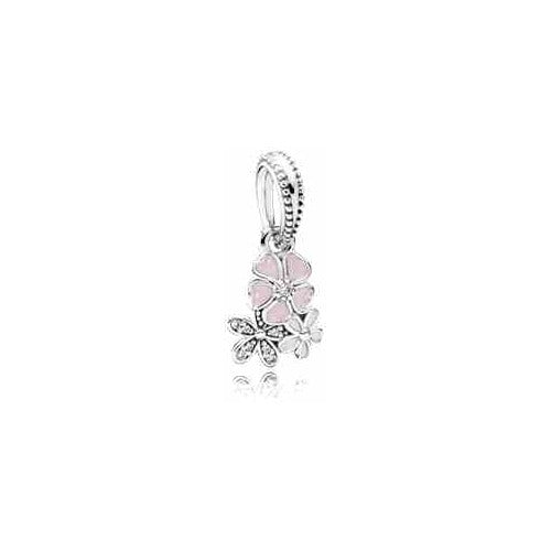 Charm Flores Rosas con Circonitas Cúbicas
