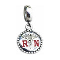 Charm esmaltado 'RN' con caduceo