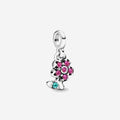 Charm Flor Mágica con Circonitas Rosas y Verdes